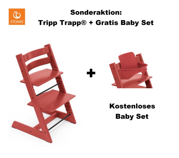 Sonderaktion! STOKKE® Tripp Trapp Warm Red mit Gratis Baby Set