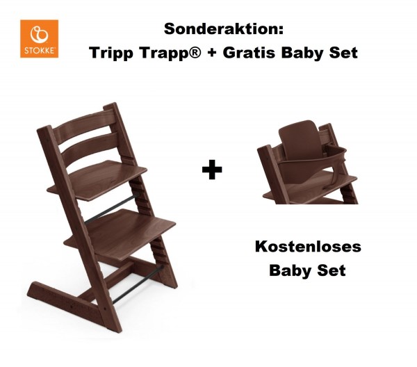 Sonderaktion! STOKKE® Tripp Trapp Walnussbraun mit Gratis Baby Set
