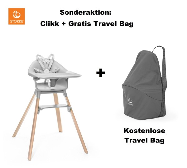Sonderaktion STOKKE® Clikk White mit Gratis Travel Bag