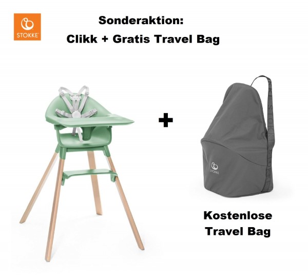 Sonderaktion STOKKE® Clikk Clover Green mit Gratis Travel Bag